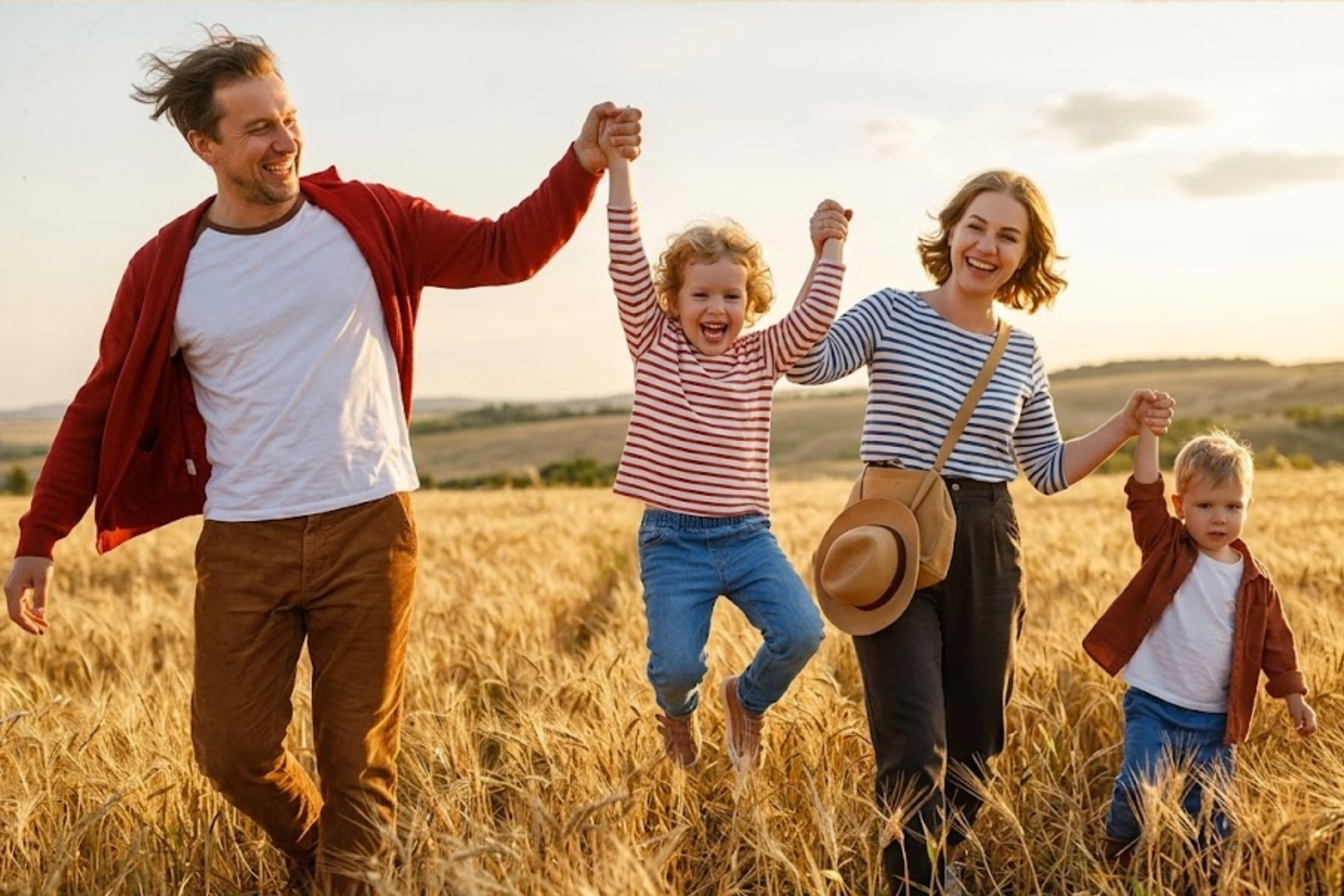 Family enjoying time together outdoors
