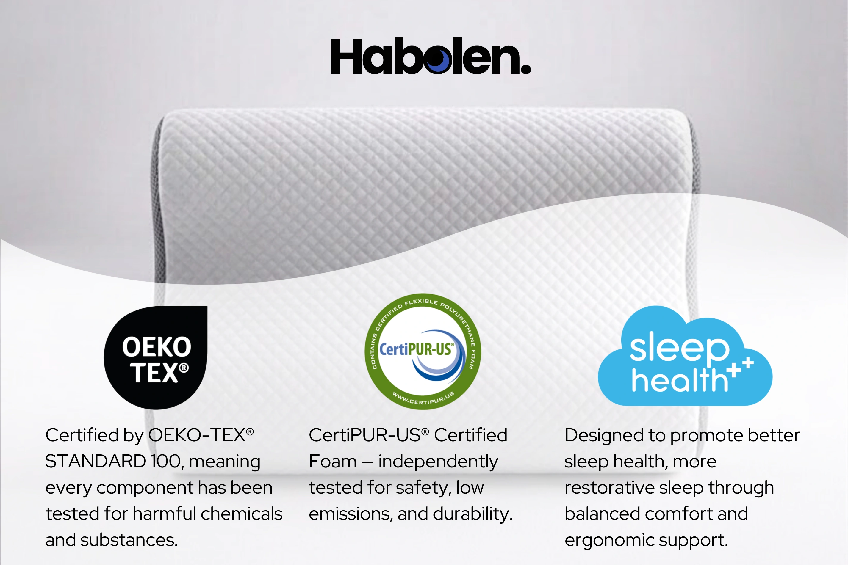 OEKO-TEX, CertiPUR-US and Sleep Health certifications